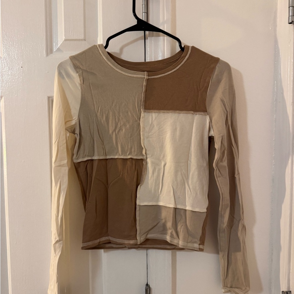 Hollister Patchwork Long Sleeve Top
